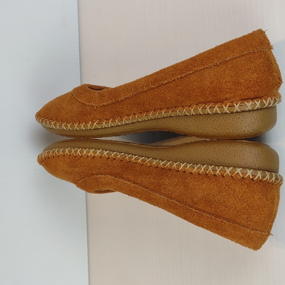 Walk with Me By Coldwater Creek Kachina 2 Brown Suede Slip On Moccasin Flats - Picture 8 of 13
